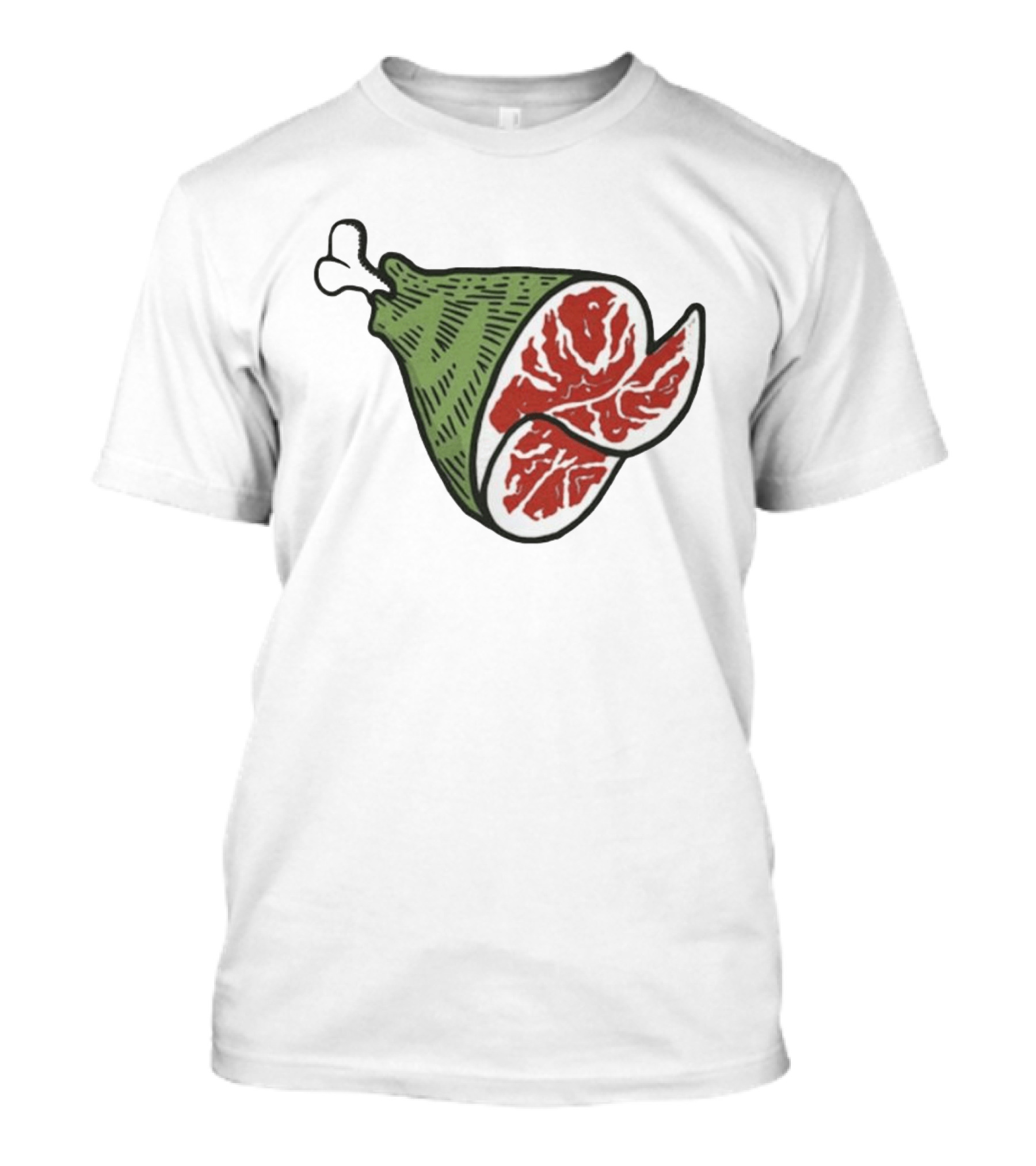 Ham Bone Cartoon Illustration Vintage Retro Clip T-Shirt