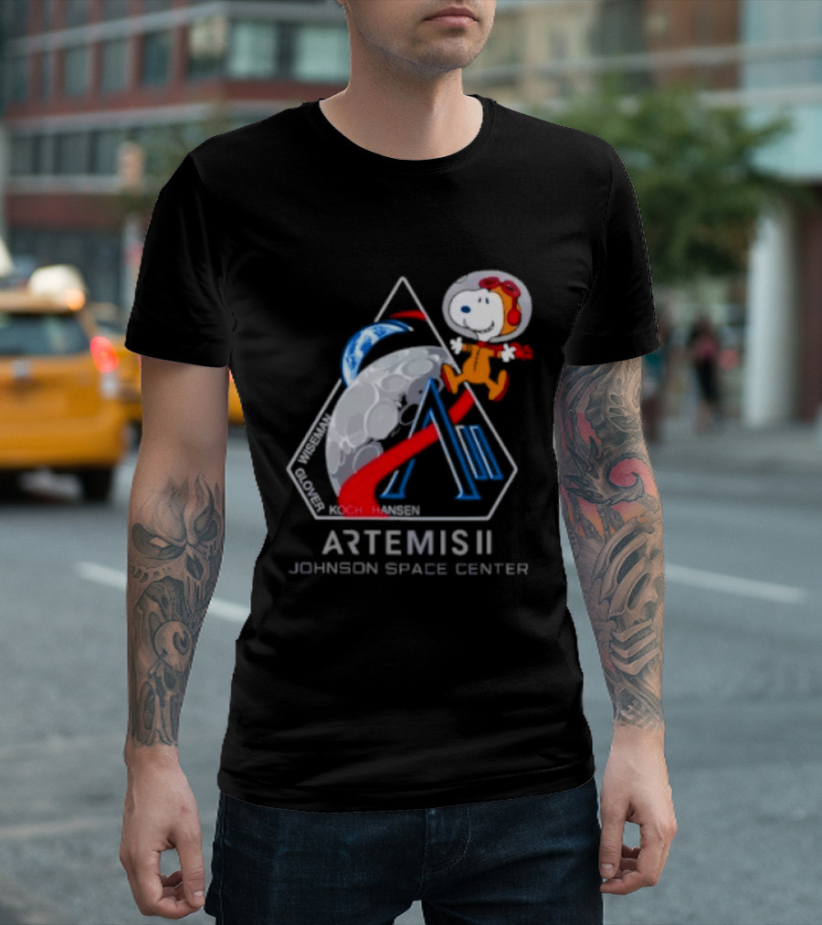 Artemis II Snoopy Johnson Space Center NASA Moon Mission T-Shirt