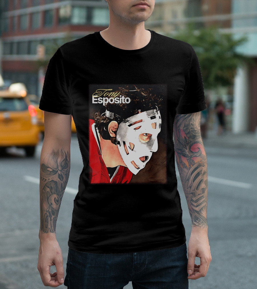 Tony Esposito Chicago Blackhawks NHL Mask Retro Hockey T-Shirt