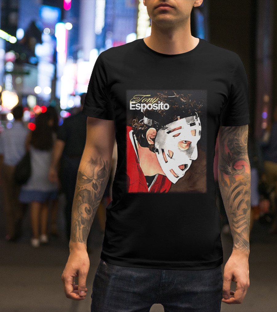 Tony Esposito Chicago Blackhawks NHL Mask Retro Hockey T-Shirt