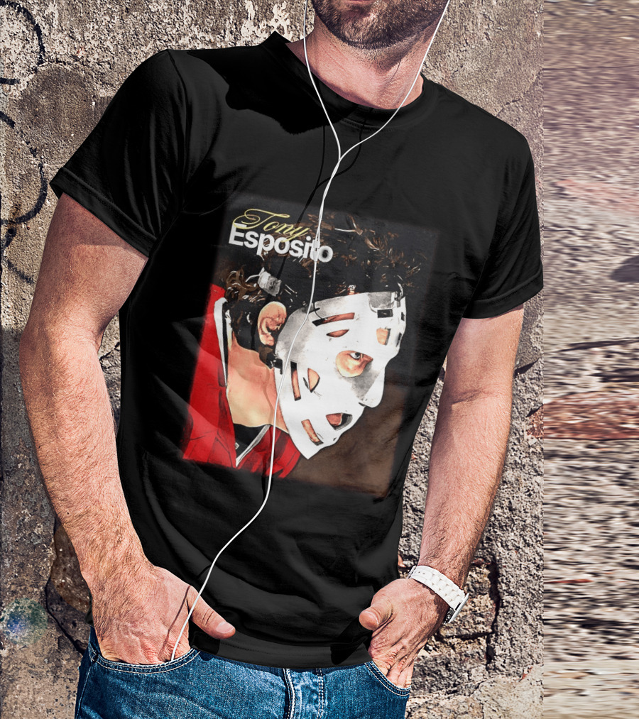Tony Esposito Chicago Blackhawks NHL Mask Retro Hockey T-Shirt