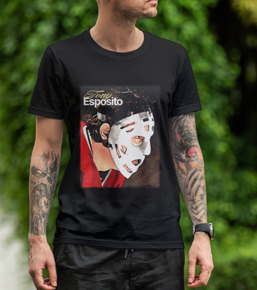 Tony Esposito Chicago Blackhawks NHL Mask Retro Hockey T-Shirt