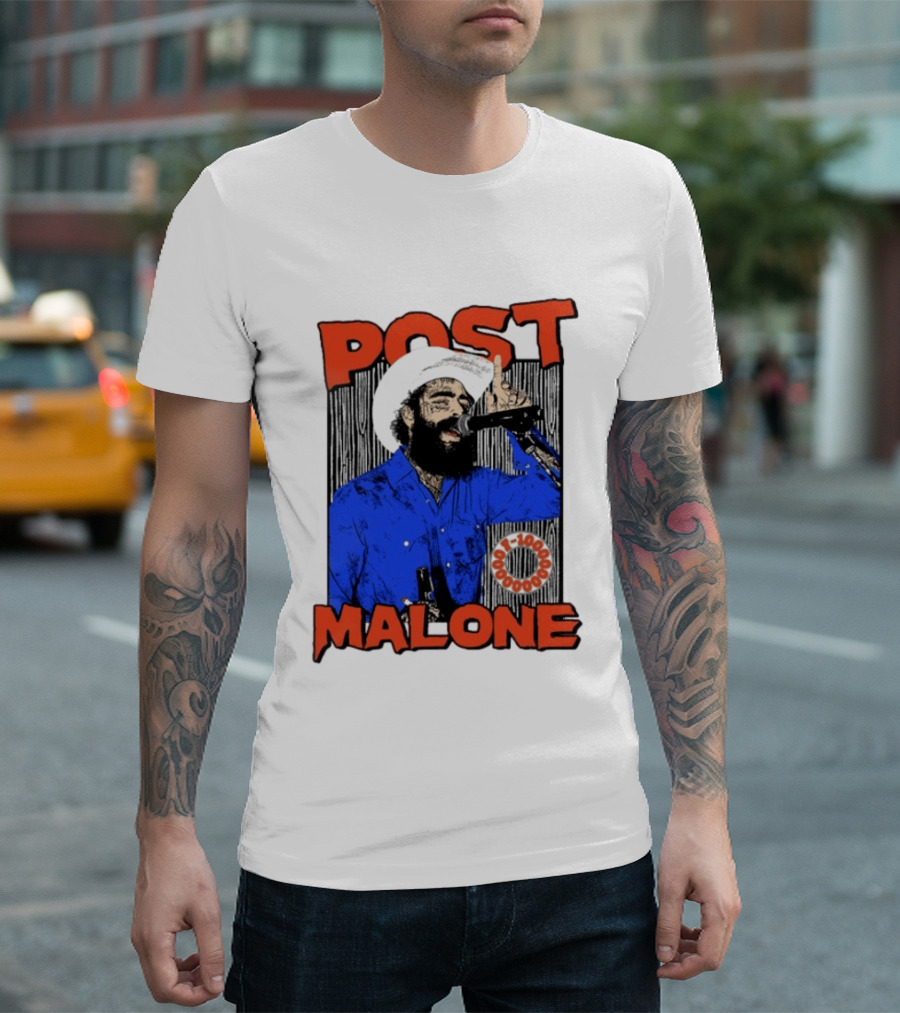 Post Malone Western Cowboy Singer Music Performance T-Shirt