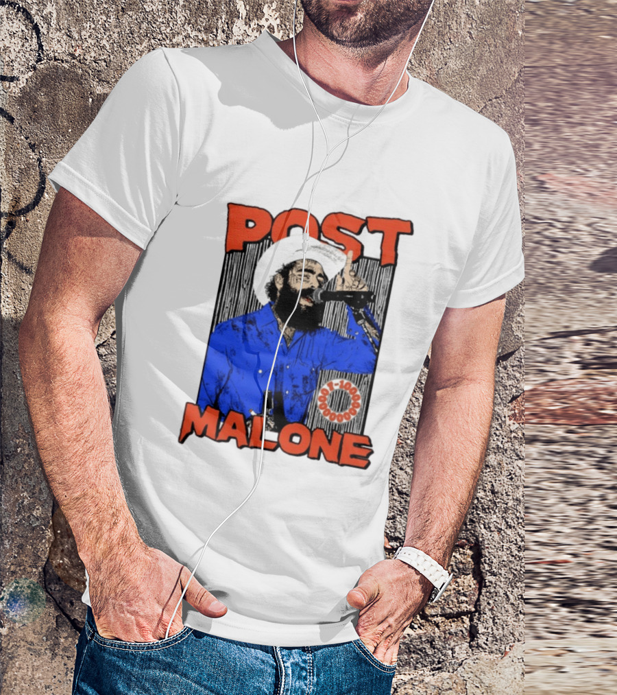 Post Malone Western Cowboy Singer Music Performance T-Shirt