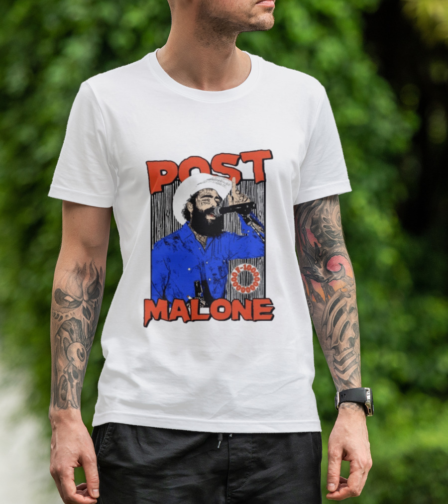 Post Malone Western Cowboy Singer Music Performance T-Shirt