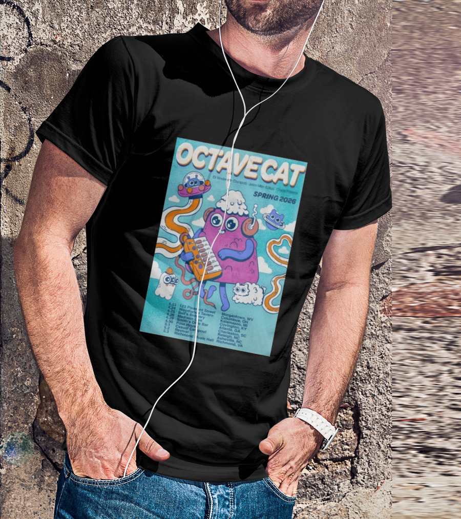 Octave Cat Tour 2026 Eli Winderman Jesse Miller Charlie Patierno T-Shirt