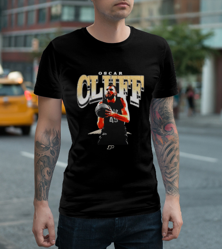 Oscar Cluff Purdue Boilermakers Basketball Player Number 45 T-Shirt