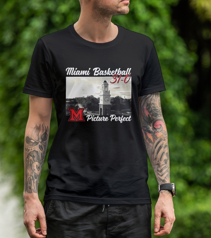 Miami Basketball 31 0 Picture Perfect M Tower T-Shirt