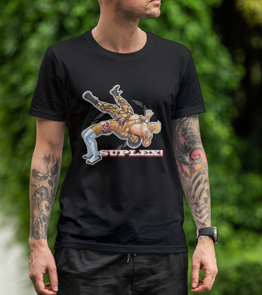 Saytoons Afro Kid Suplex Wrestling Action T-Shirt