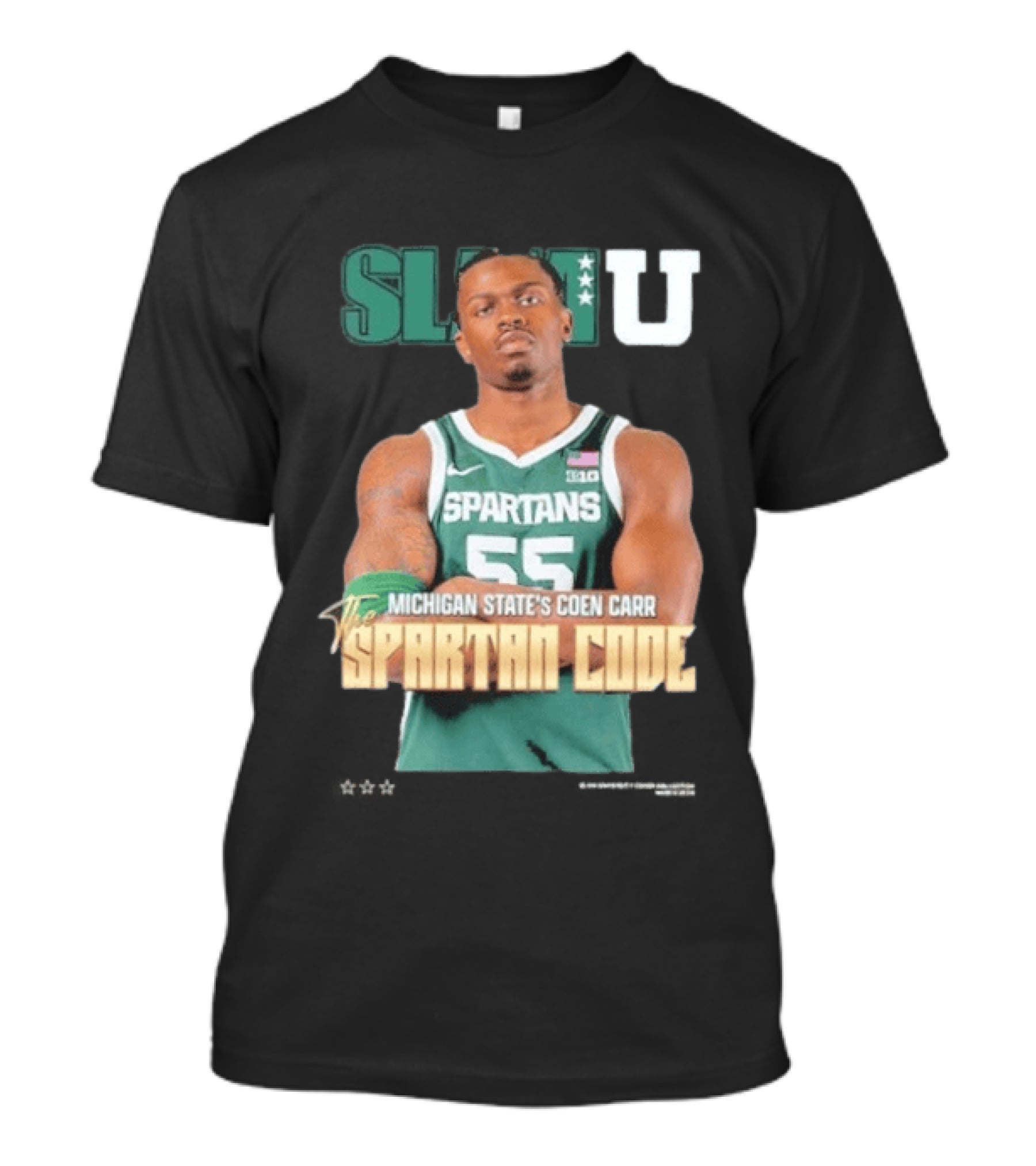 SLAMU Michigan State Spartans Coen Carr The Spartan Code T-Shirt