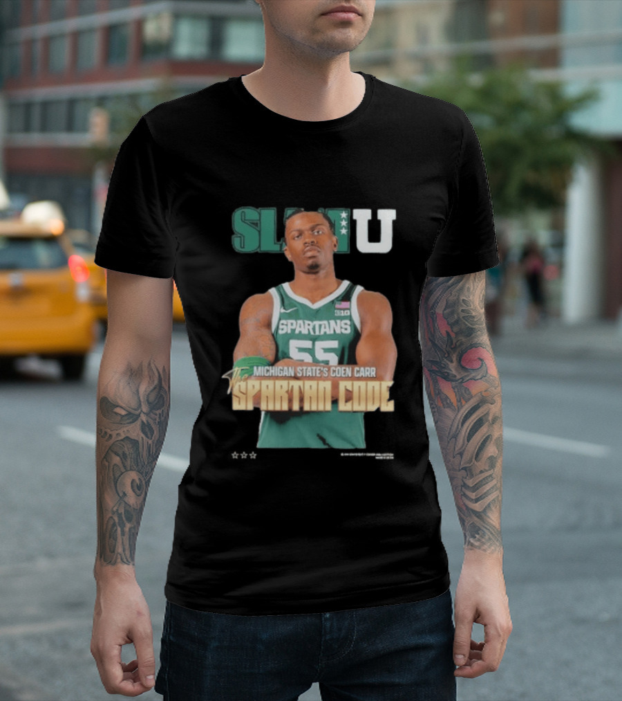SLAMU Michigan State Spartans Coen Carr The Spartan Code T-Shirt