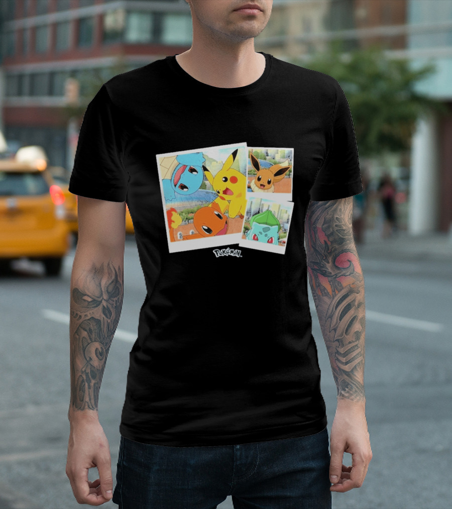 Pokemon Squirtle Pikachu Charmander Waterfront Adventure T-Shirt