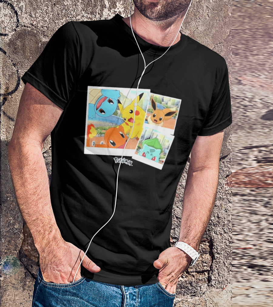 Pokemon Squirtle Pikachu Charmander Waterfront Adventure T-Shirt