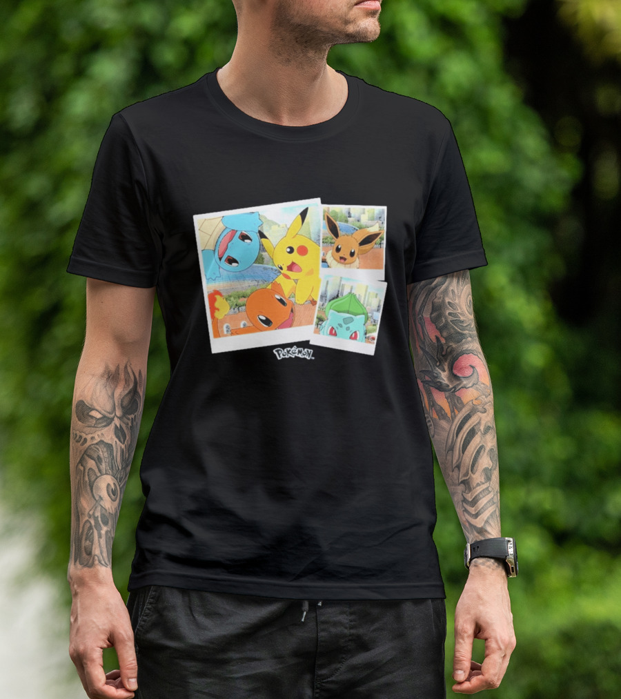 Pokemon Squirtle Pikachu Charmander Waterfront Adventure T-Shirt