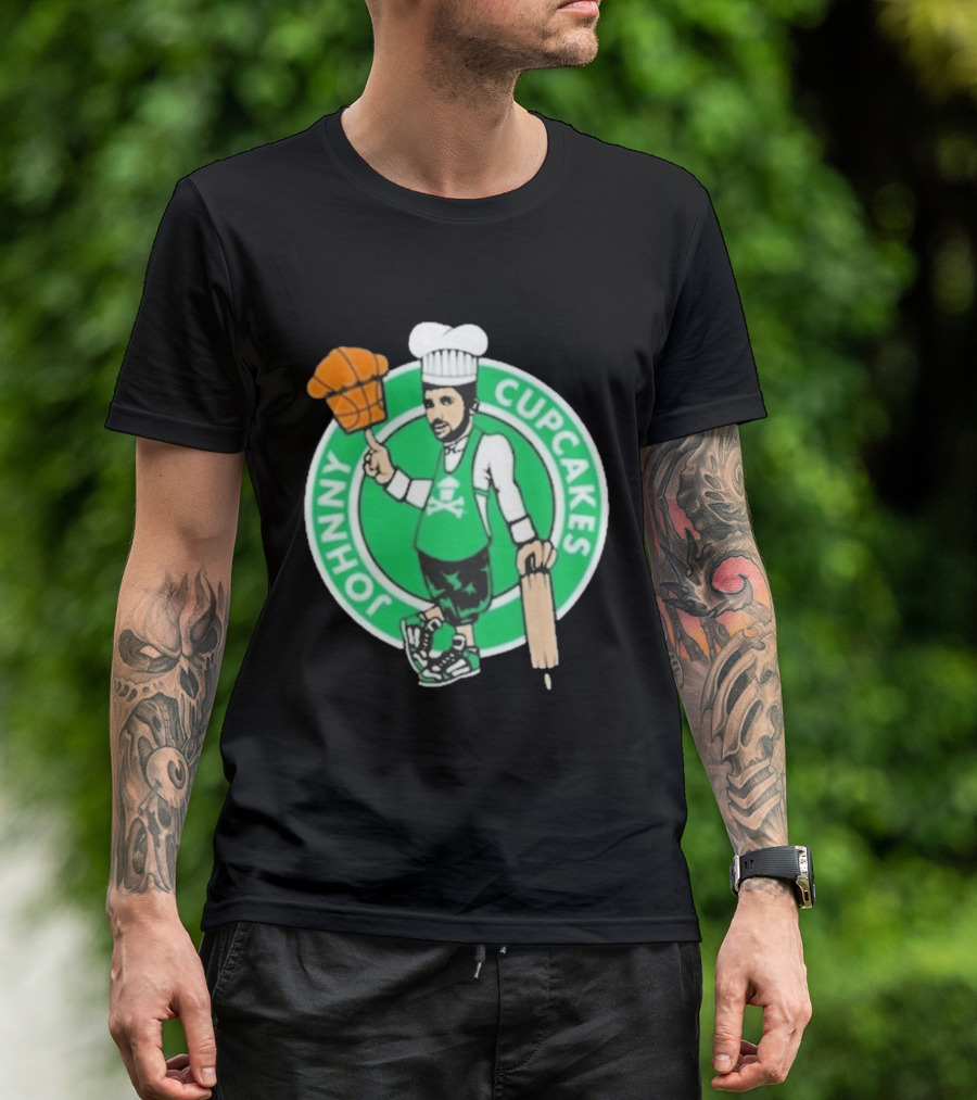 Johnny Cupcakes Chef Basketball Player With Rolling Pin And Basketball Cupcake T-Shirt