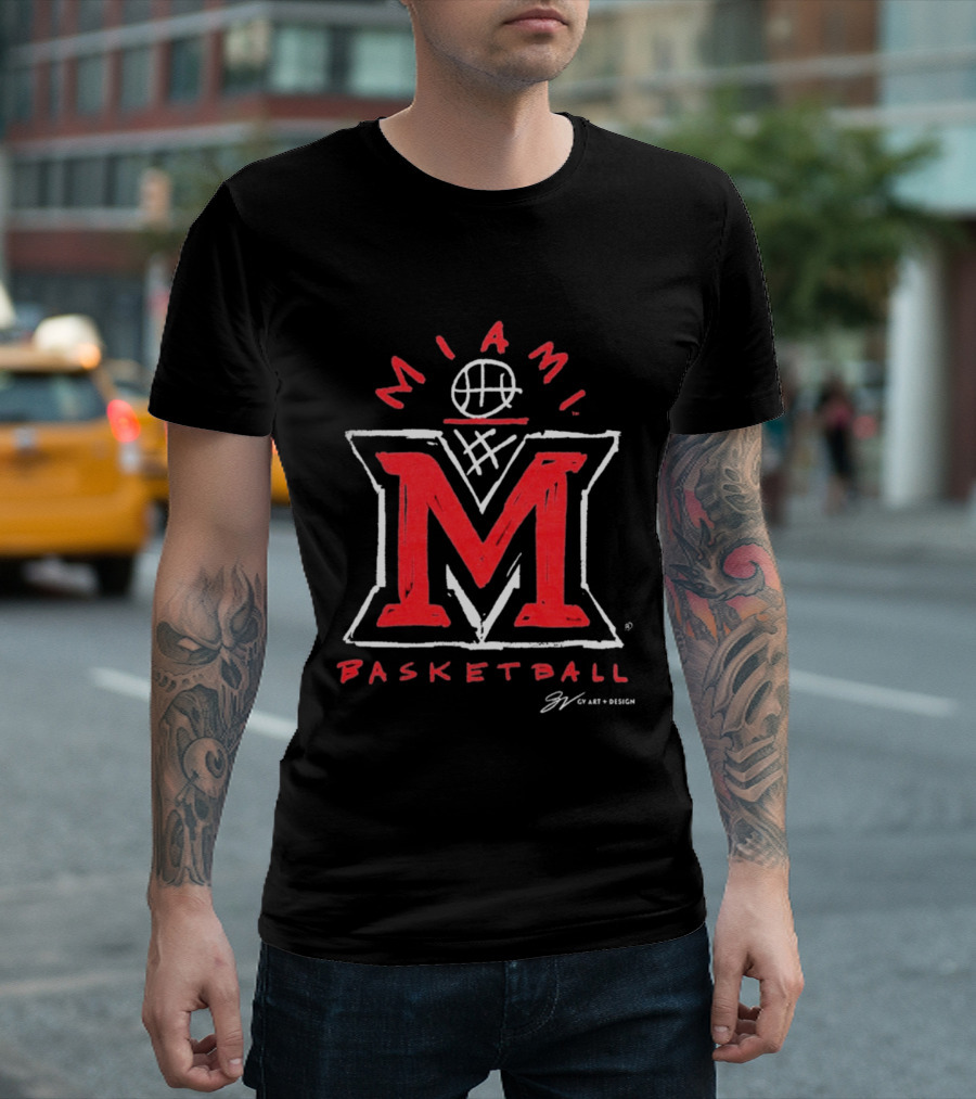 Miami M Basketball Net T-Shirt