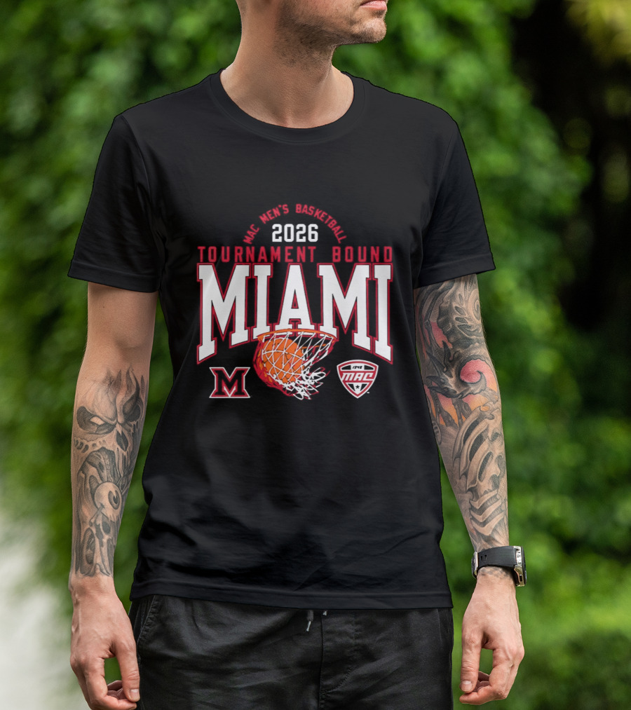 Miami RedHawks Men's Basketball 2026 Tournament Bound MAC Champions T-Shirt