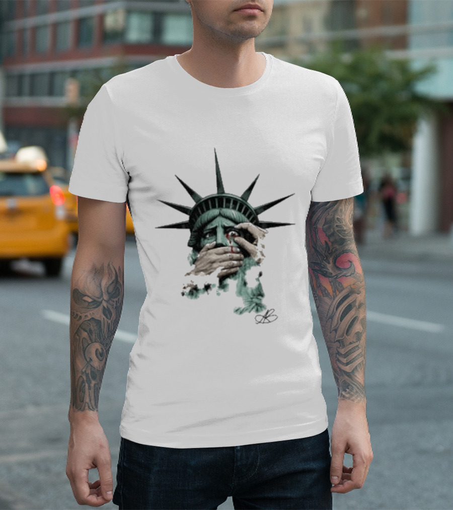 Armada Bryan Andrews Liberty Silenced Statue Are We Great Yet T-Shirt