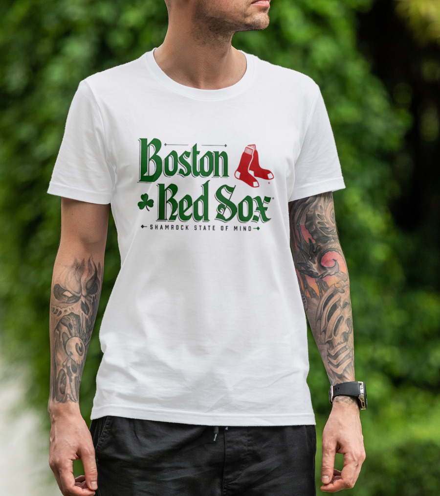 Boston Red Sox Shamrock State Of Mind Saint Patrick's Day Sock T-Shirt