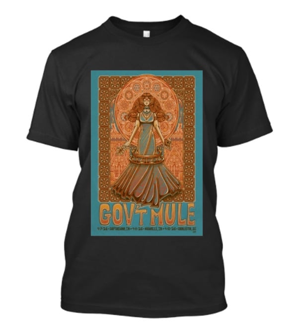 Gov't Mule April 7 8 10 2026 Shipshewana Nashville Charleston Concert Vintage Art Nouveau T-Shirt