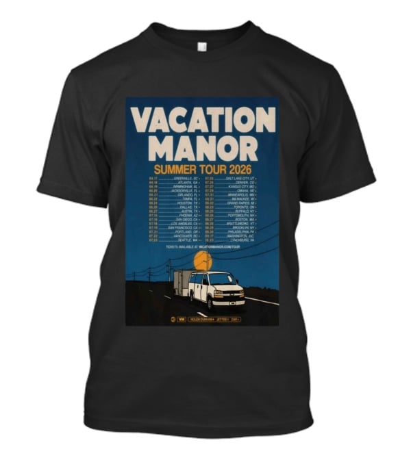 Vacation Manor Summer Tour 2026 Concert Dates And Locations T-Shirt