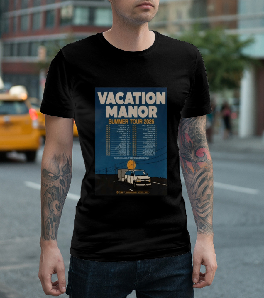 Vacation Manor Summer Tour 2026 Concert Dates And Locations T-Shirt