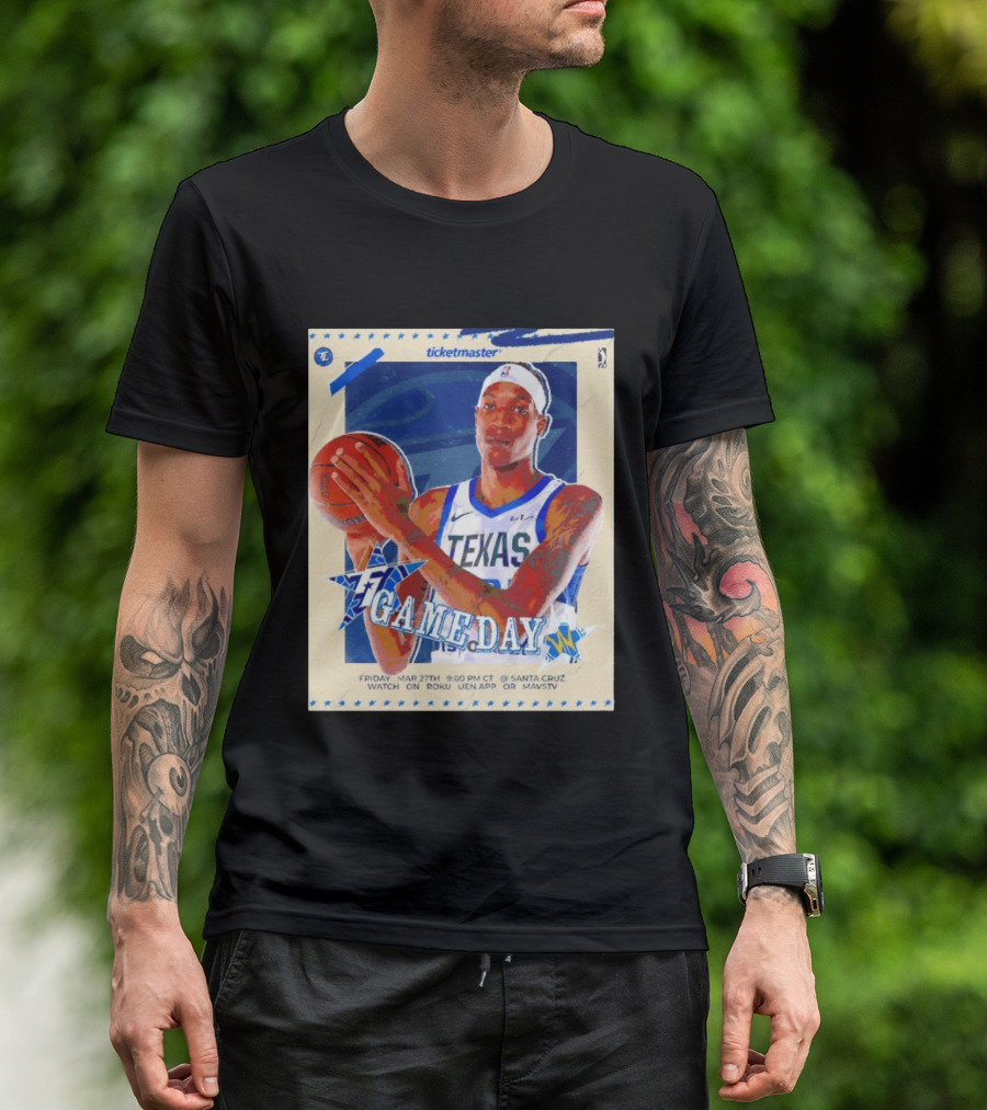 Jamarion Sharp Texas Legends Game Day March 27 Santa Cruz NBA Roku UEN APP MAVSTV T-Shirt