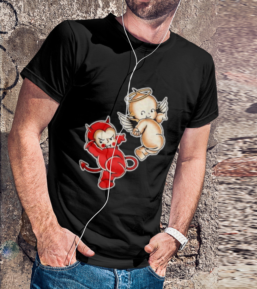 Kewpie Baby Devil Angel Cherubs Vintage Style Cute Cartoon Characters T-Shirt