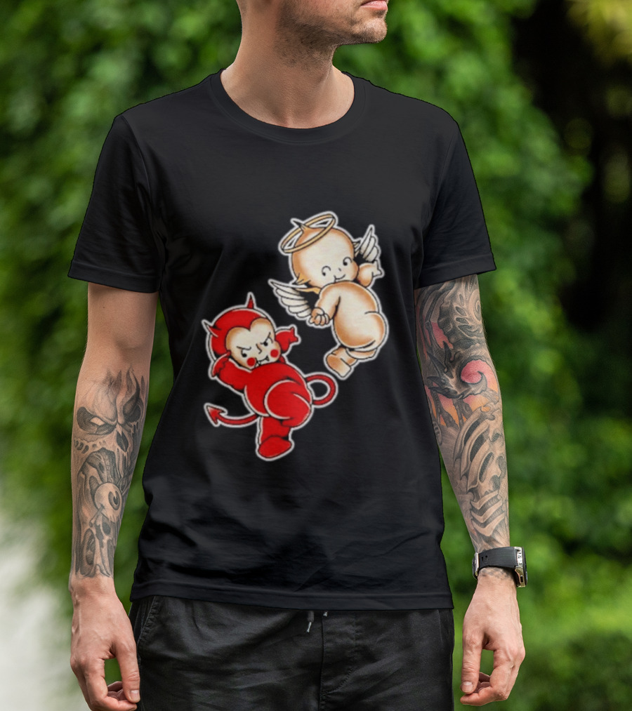 Kewpie Baby Devil Angel Cherubs Vintage Style Cute Cartoon Characters T-Shirt