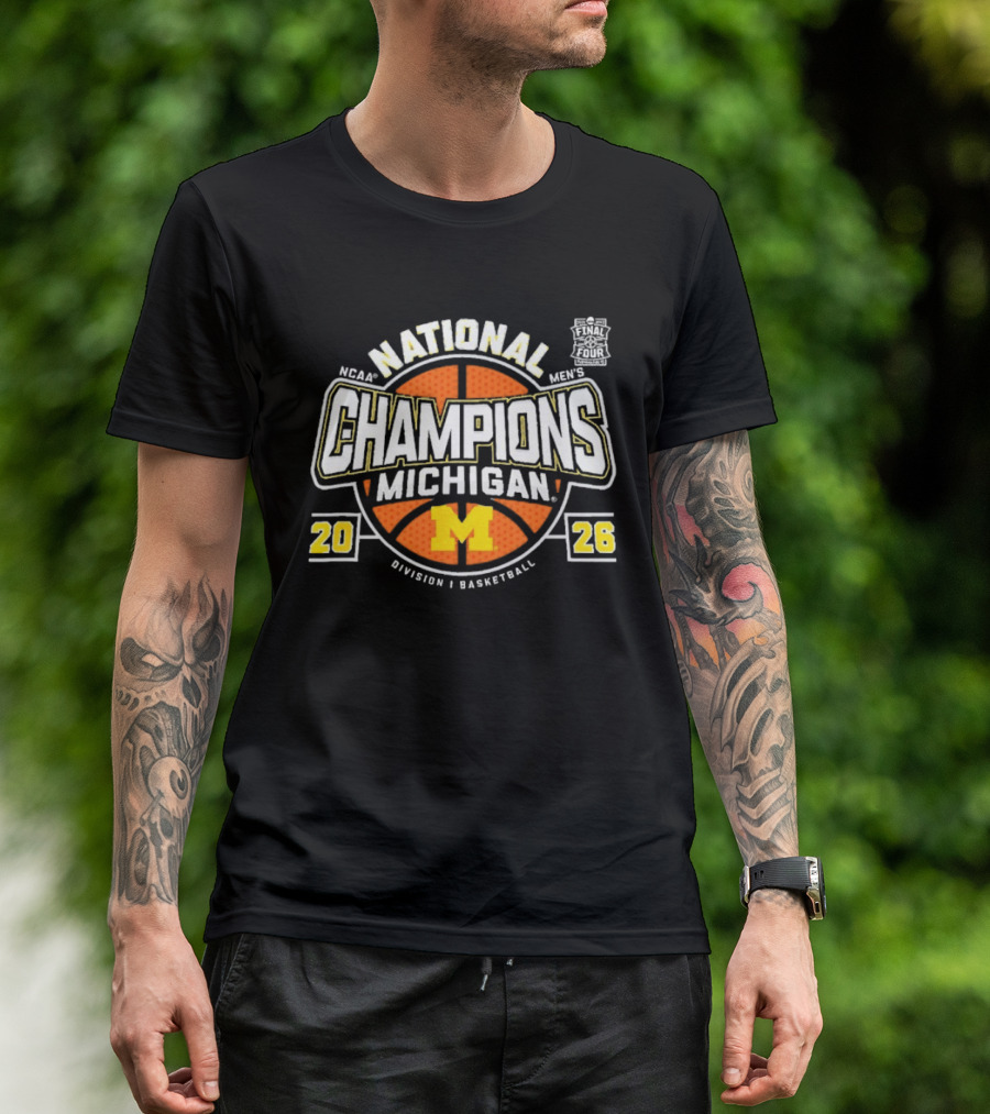 Michigan Wolverines NCAA National Champions 2026 Division I Men's Basketball T-Shirt