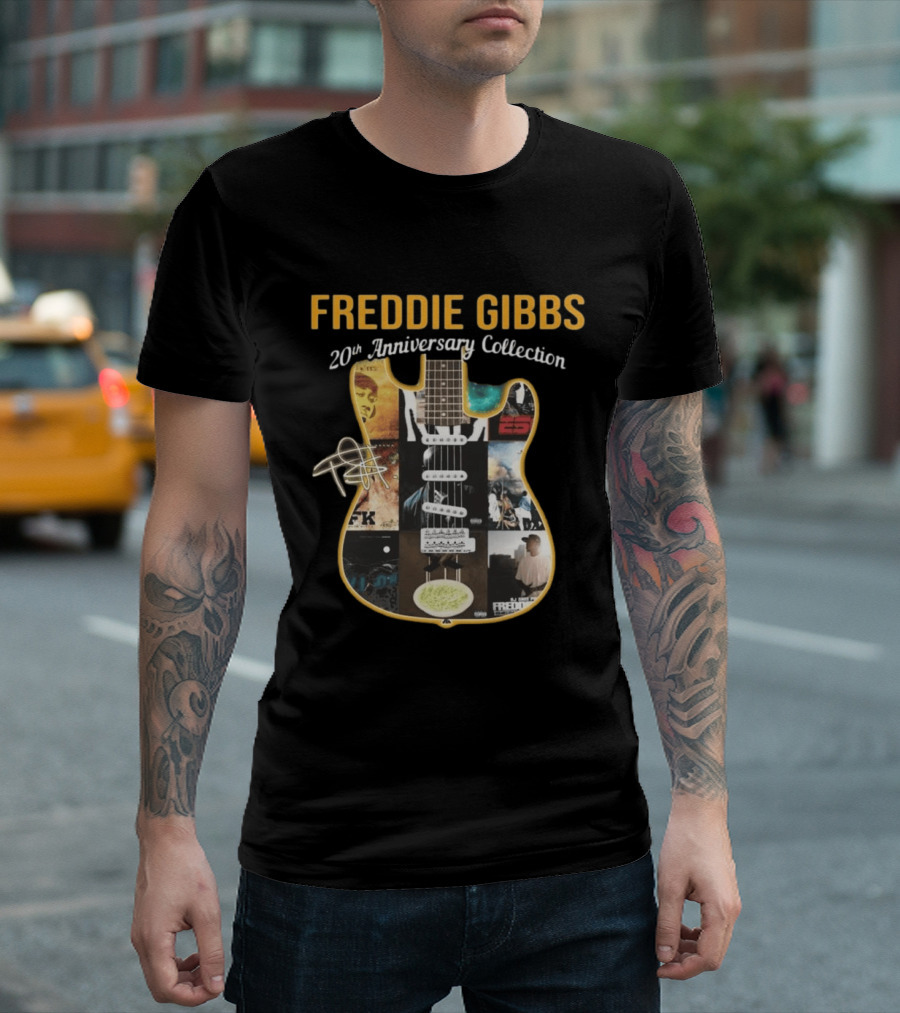 Freddie Gibbs 20th Anniversary Collection Guitar Album T-Shirt