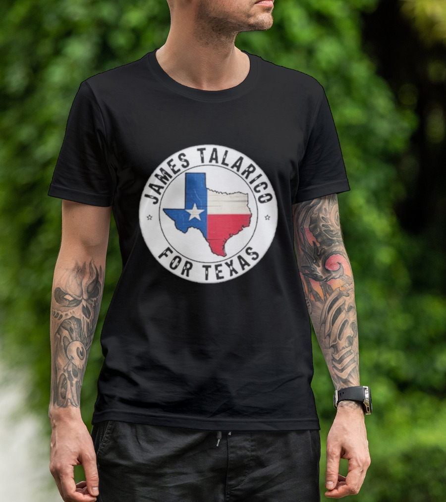 James Talarico For Texas 2026 Texas State Flag Map T-Shirt