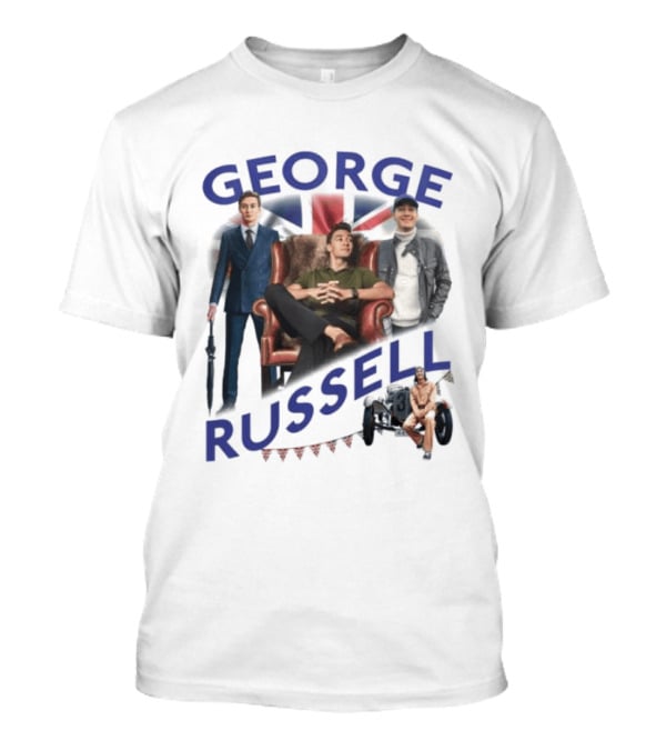 George Russell Formula 1 Driver Fashion And Lifestyle Collage T-Shirt