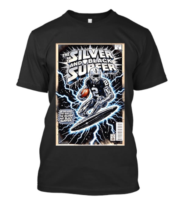Las Vegas Raiders The Silver And Black Surfer Year Two Comic Edition T-Shirt