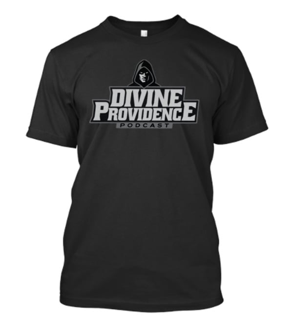 Divine Providence Podcast Emblem With Hooded Figure T-Shirt