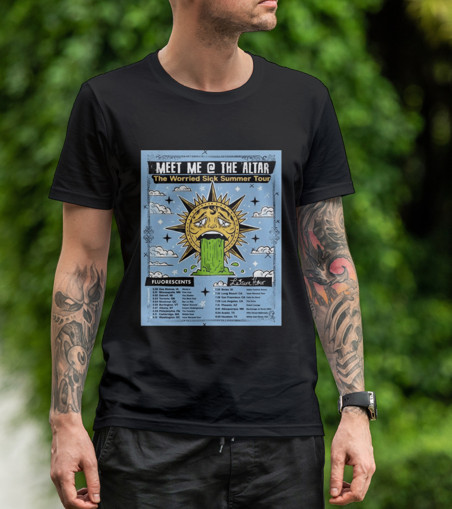 Meet Me @ The Altar The Worried Sick Summer Tour 2026 Dates Fluorescents Leisure Hour T-Shirt
