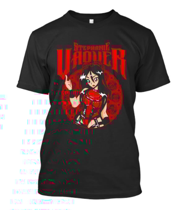 Stephanie Vaquer WWE Anime Style Character Art Red Lettering T-Shirt