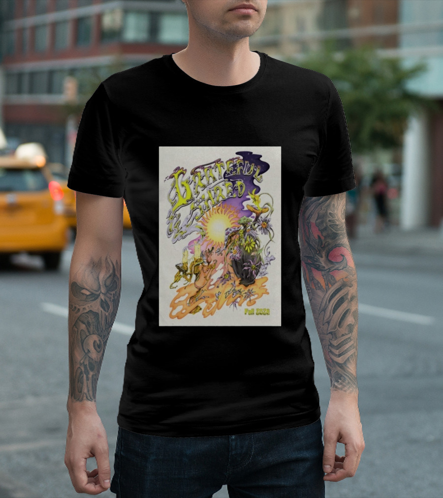 Grateful Shred Fall 2026 Psychedelic Sunflowers And Mushrooms Tour T-Shirt