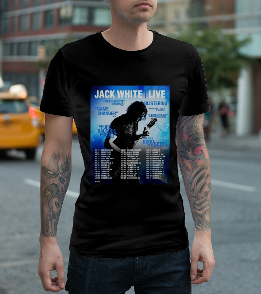 Jack White Live 2026 North America UK Ireland Tour Dates Washington DC Kickoff T-Shirt
