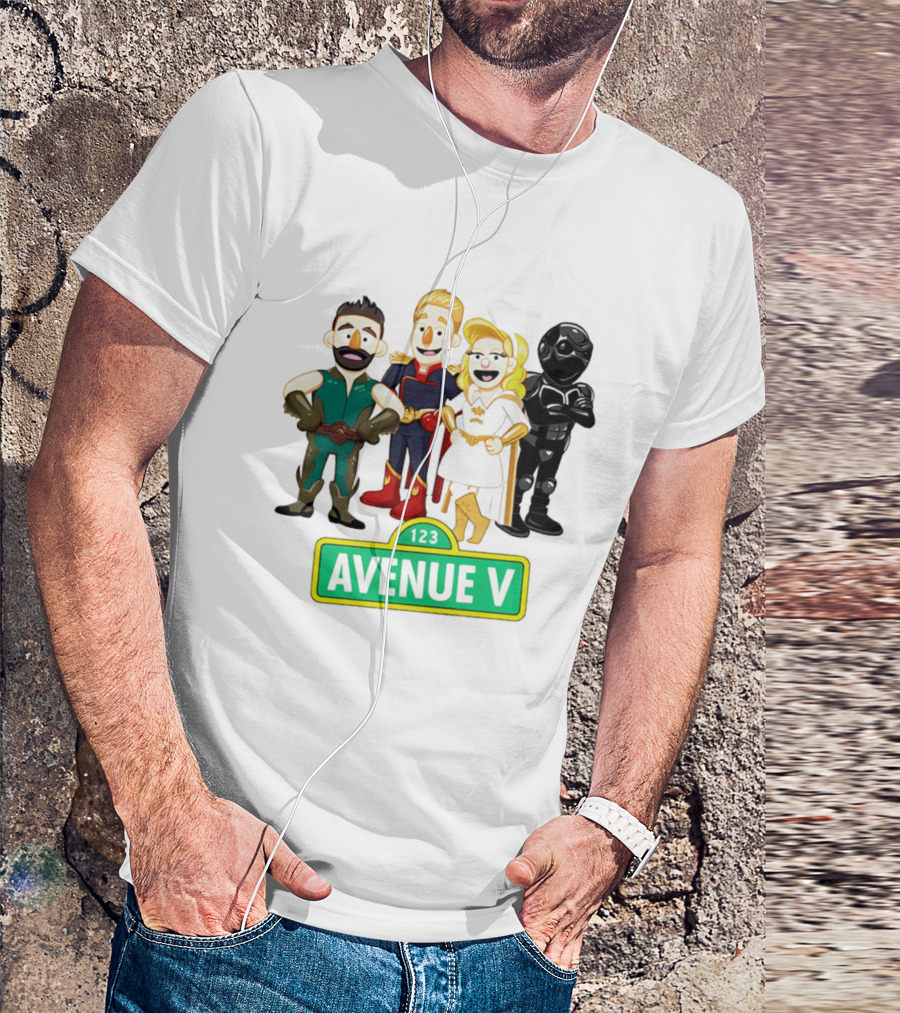 123 Avenue V Cartoon Characters Crossover Ensemble T-Shirt