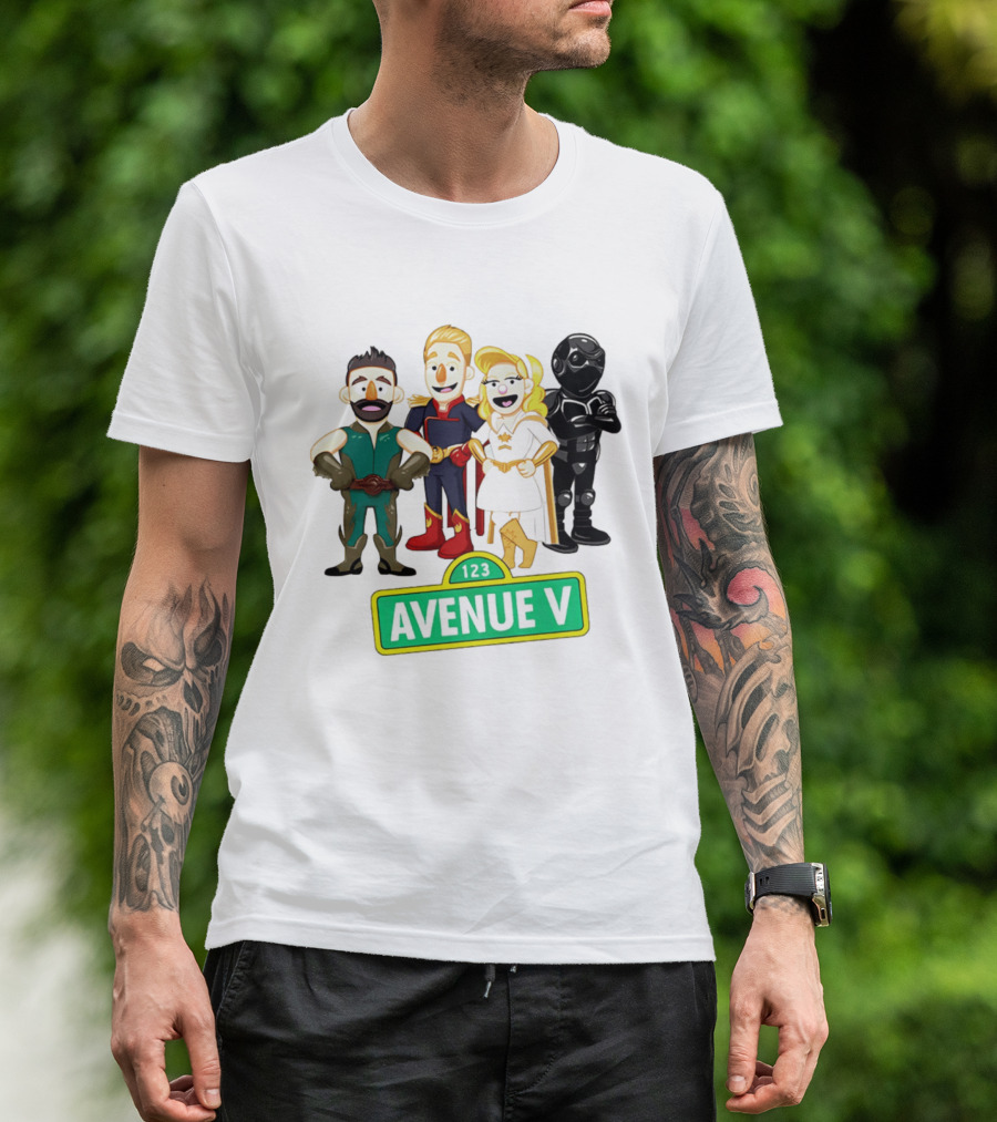 123 Avenue V Cartoon Characters Crossover Ensemble T-Shirt