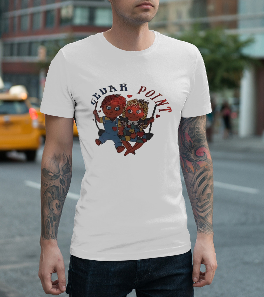 Cedar Point Raggedy Ann And Andy Dolls Swinging With Hearts T-Shirt