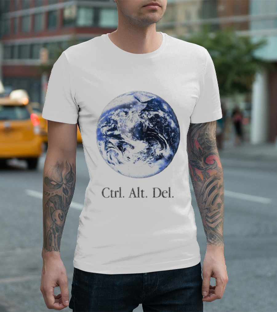 Earth Ctrl Alt Del Retro Computing Humor T-Shirt