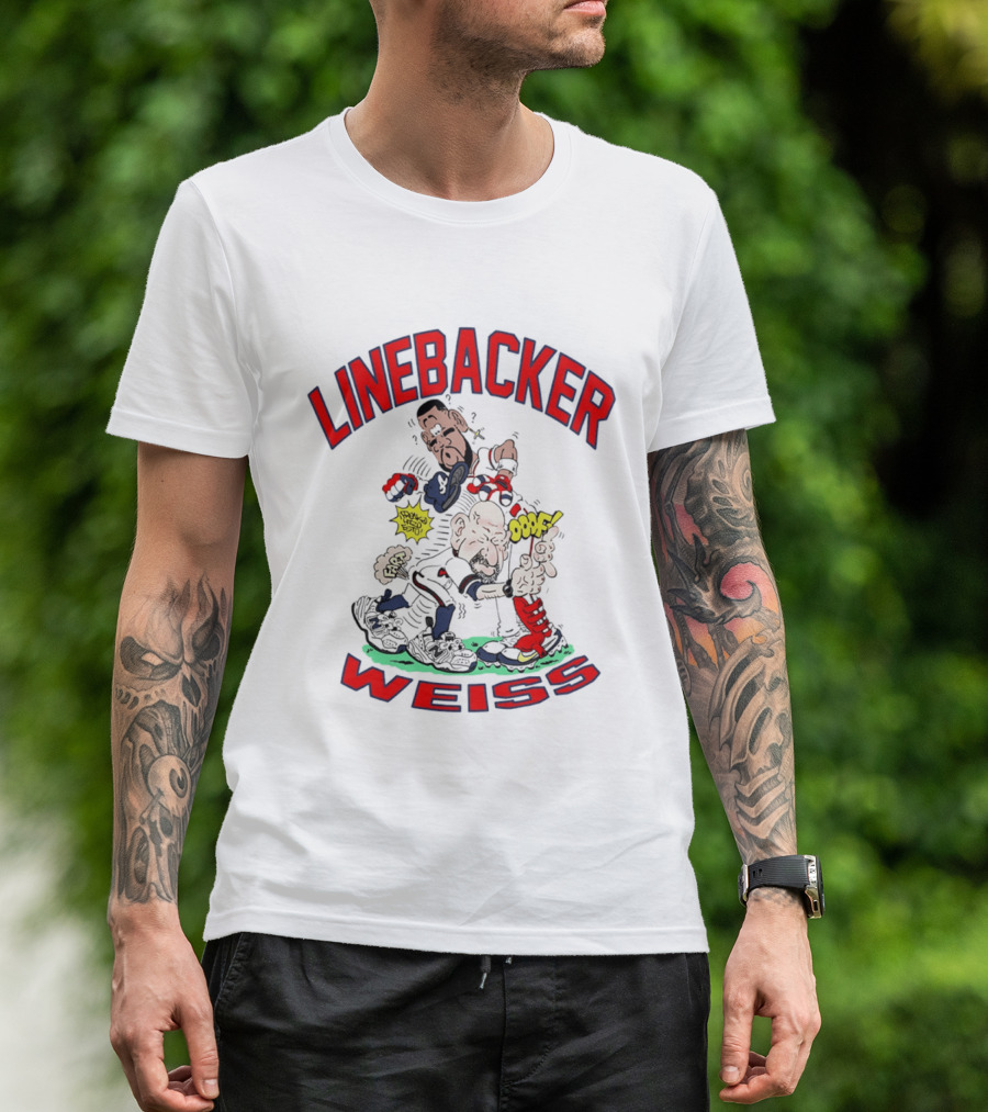Linebacker Weiss Walt Weiss Caricature Comic Style Action T-Shirt