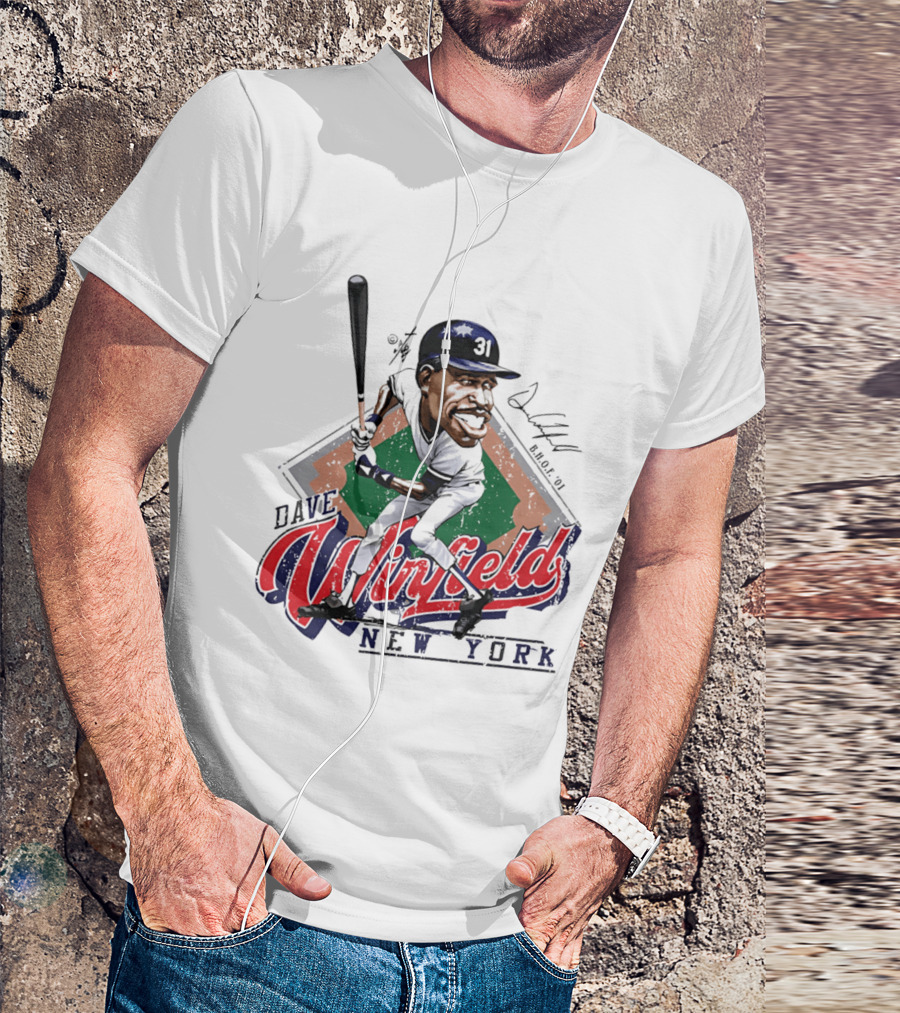 Dave Winfield New York Yankees Bruce Stark Collection Caricature MLB H.O.F. 2001 T-Shirt