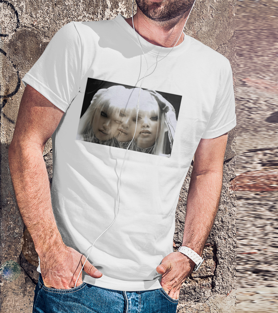 Lisa Bad Angel Gothic Aesthetic Triple Exposure Faces T-Shirt