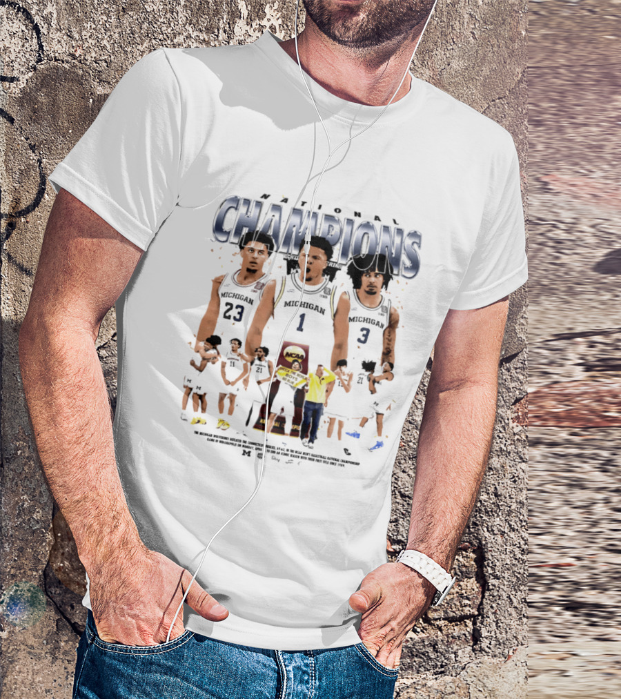 Michigan Basketball National Champions Player Collage 2026 NCAA T-Shirt