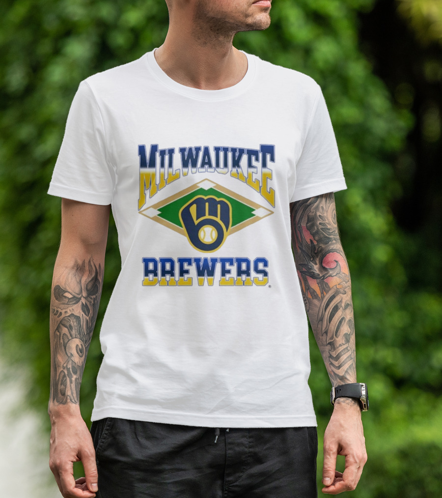 Milwaukee Brewers MLB Baseball Diamond Retro Team T-Shirt