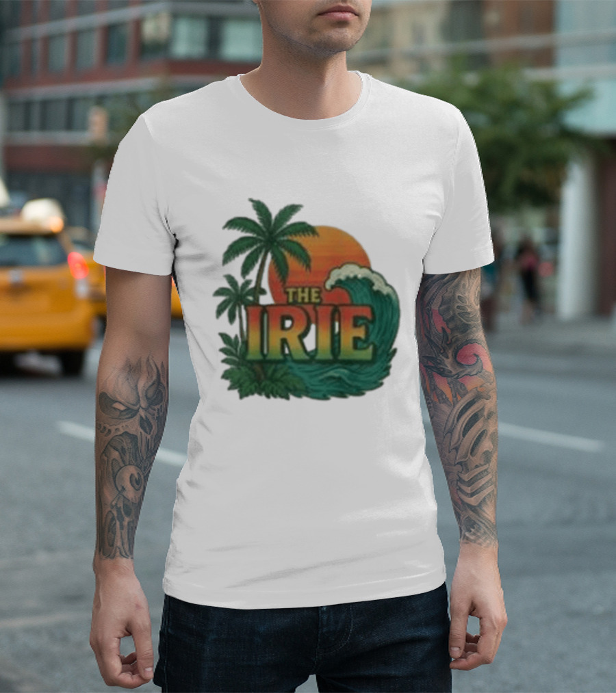 Tropical Palm Trees Sunset Wave Irie T-Shirt
