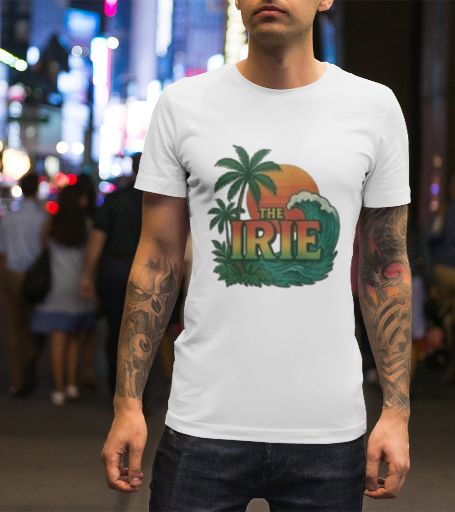 Tropical Palm Trees Sunset Wave Irie T-Shirt